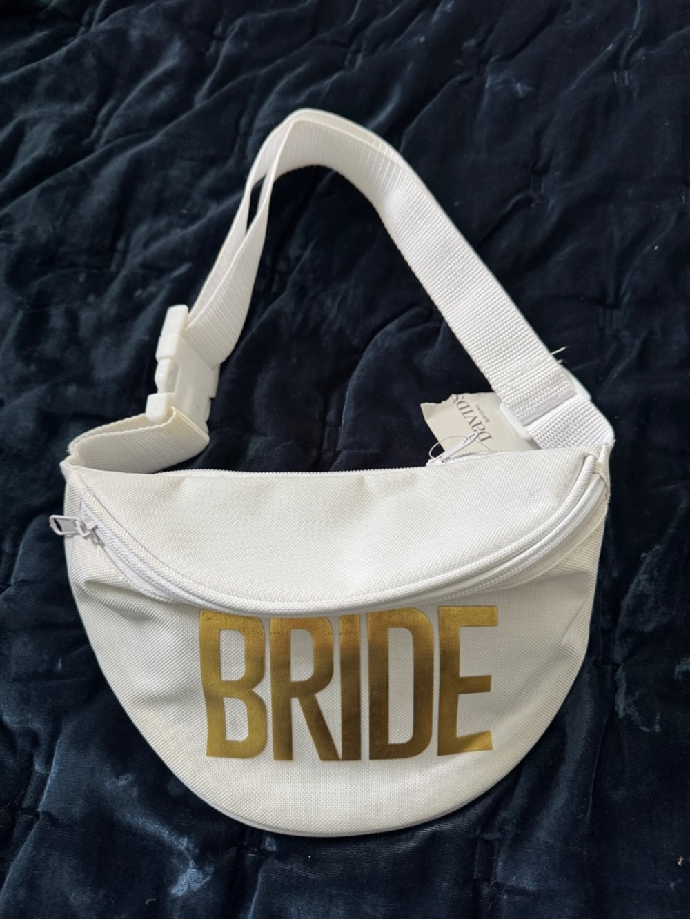 BRIDE White and Gold Fanny Pack Belt Bag
